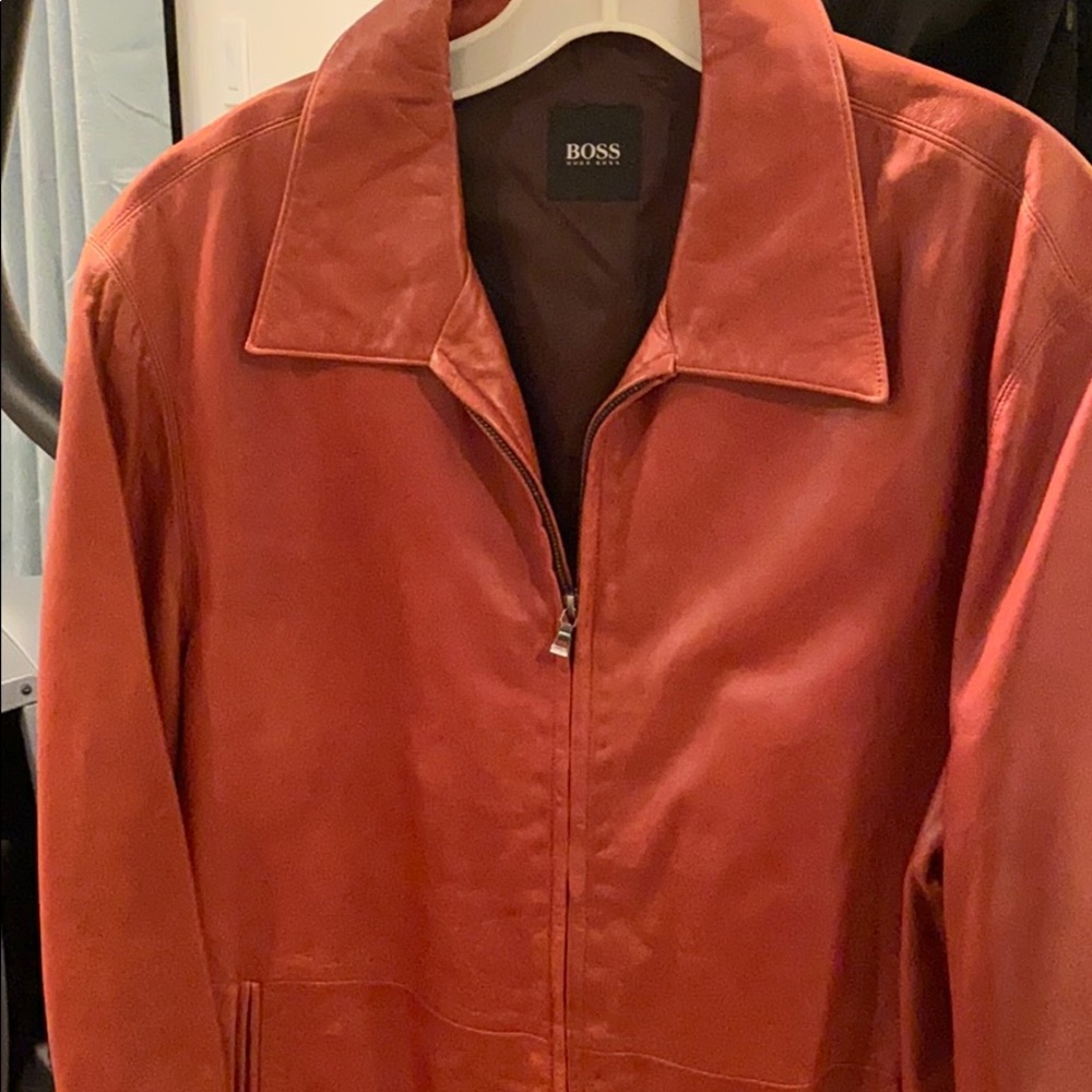 Leather Hugo boss men’s jacket